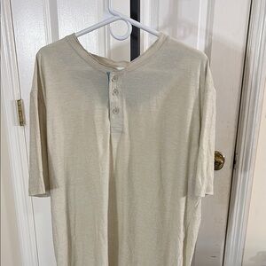 Men's Cream Henley Shirt